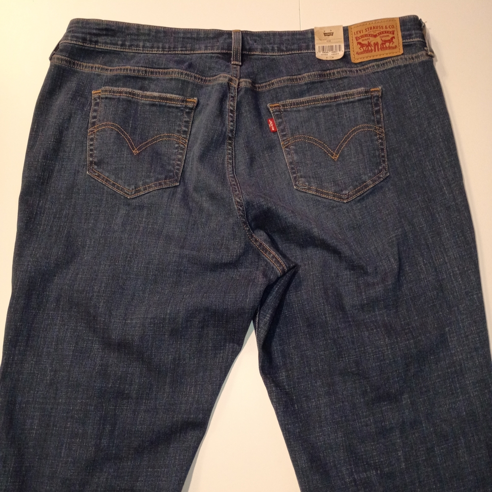 Levi's Boyfriend Hypersoft Mid Rise Tapered Leg 20W S Dark Blue Denim Jeans - Picture 5 of 8